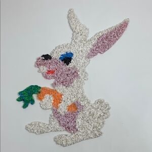 Vintage Popcorn Easter Bunny Rabbit Decoration Wall hanging